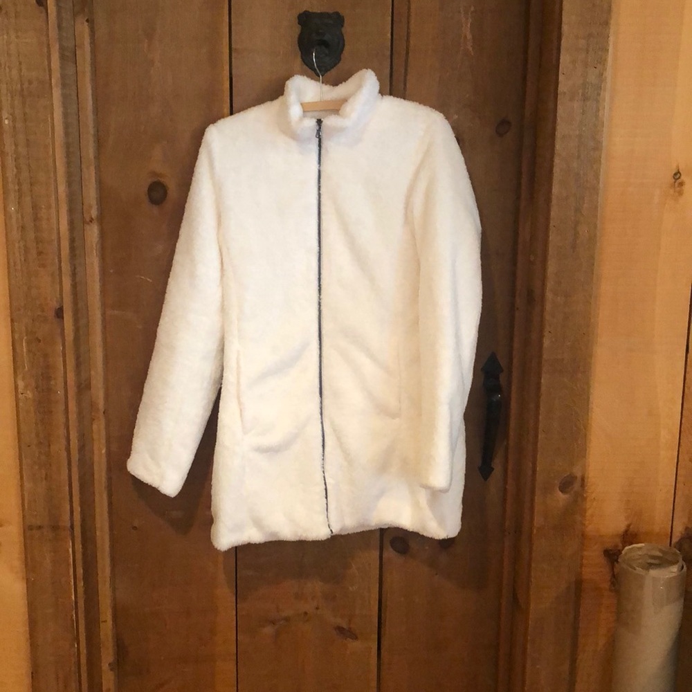 G. H. Bass Cream Faux Fur Coat